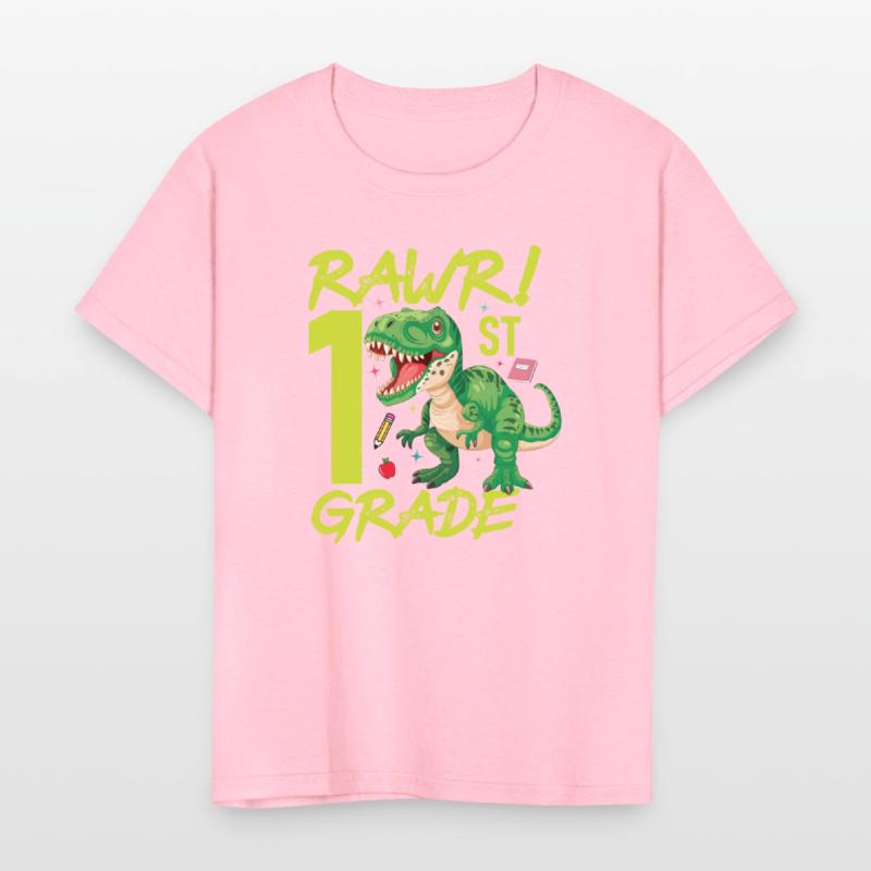 Rawr 1st Grade kids first day of school Dinosaurs