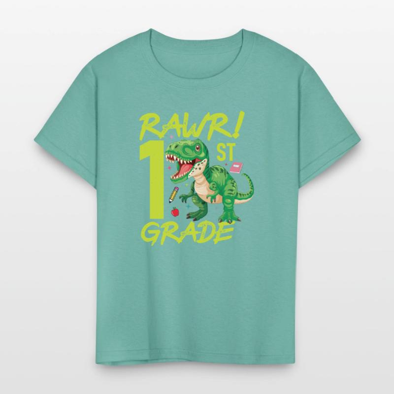 Rawr 1st Grade kids first day of school Dinosaurs
