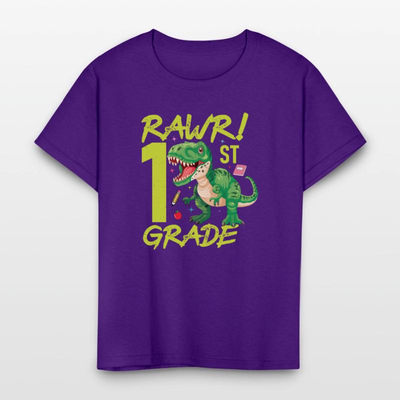 Rawr 1st Grade kids first day of school Dinosaurs