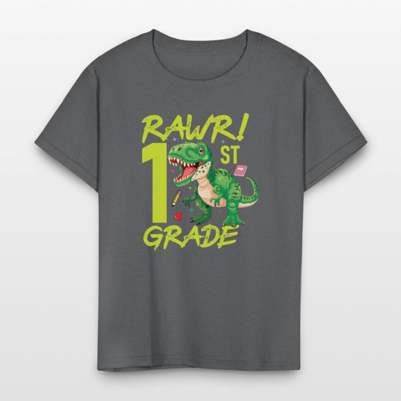 Rawr 1st Grade kids first day of school Dinosaurs