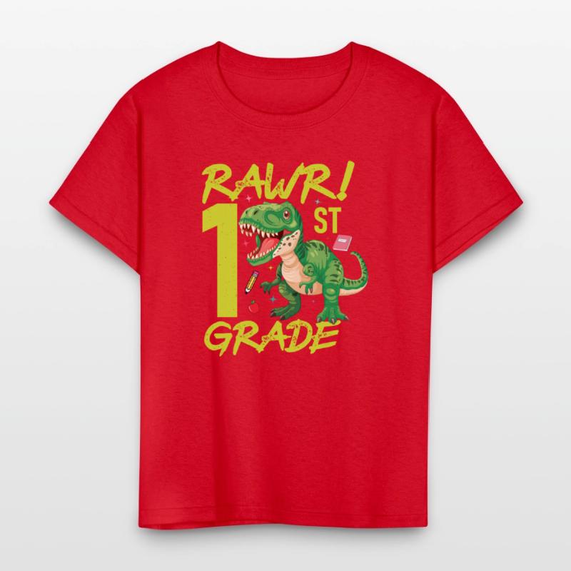 Rawr 1st Grade kids first day of school Dinosaurs