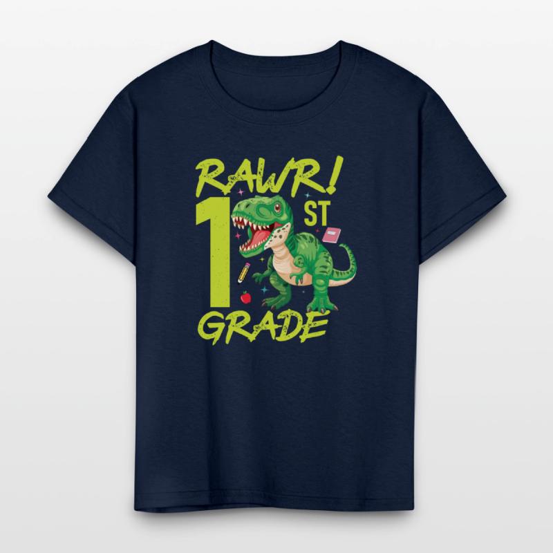 Rawr 1st Grade kids first day of school Dinosaurs