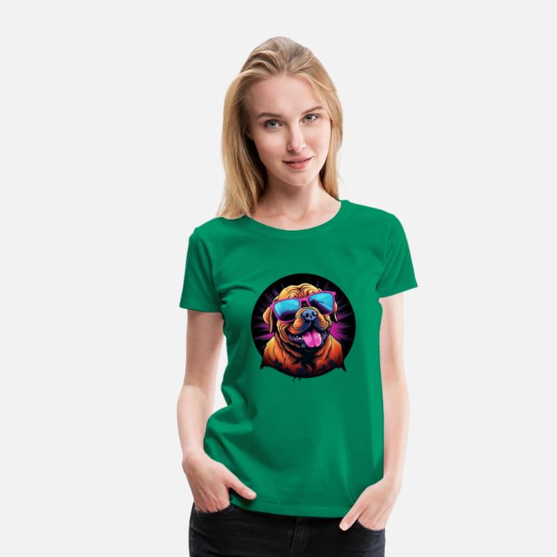 Retro Wave Dogue de Bordeaux Dog Shirt
