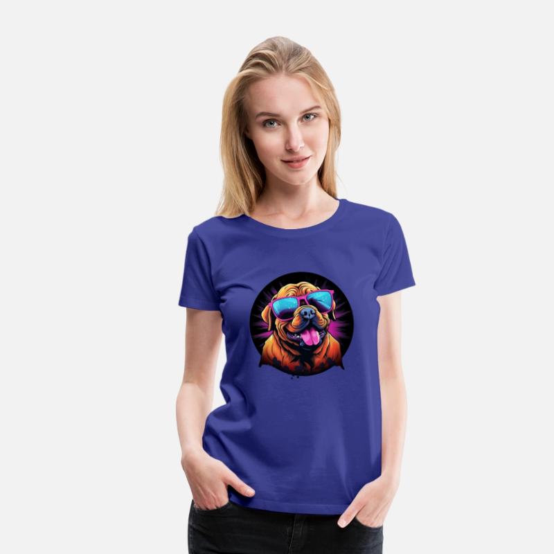 Retro Wave Dogue de Bordeaux Dog Shirt