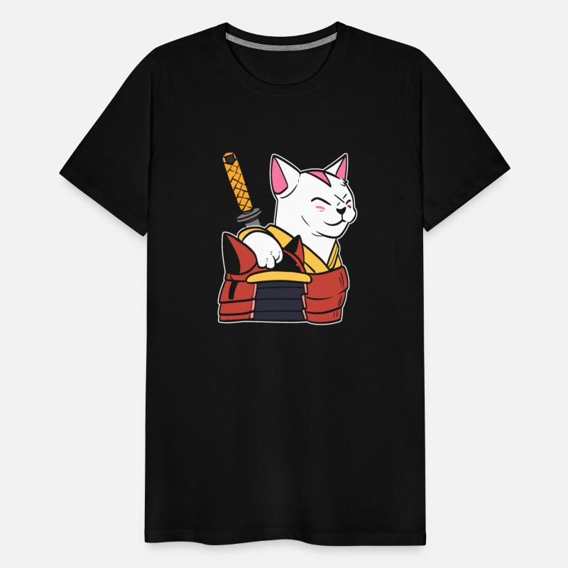 Samurai and Cat Asian Craftsmen Gift