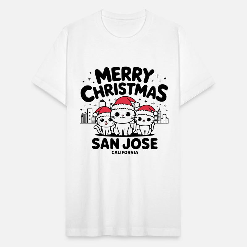 San Jose City California Merry Christmas Cats USA