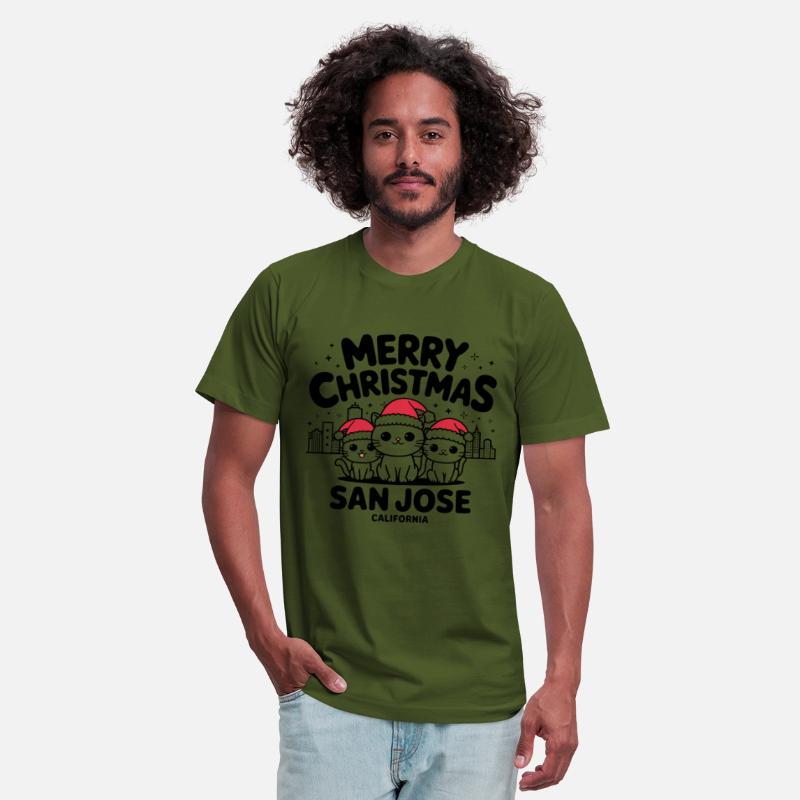 San Jose City California Merry Christmas Cats USA