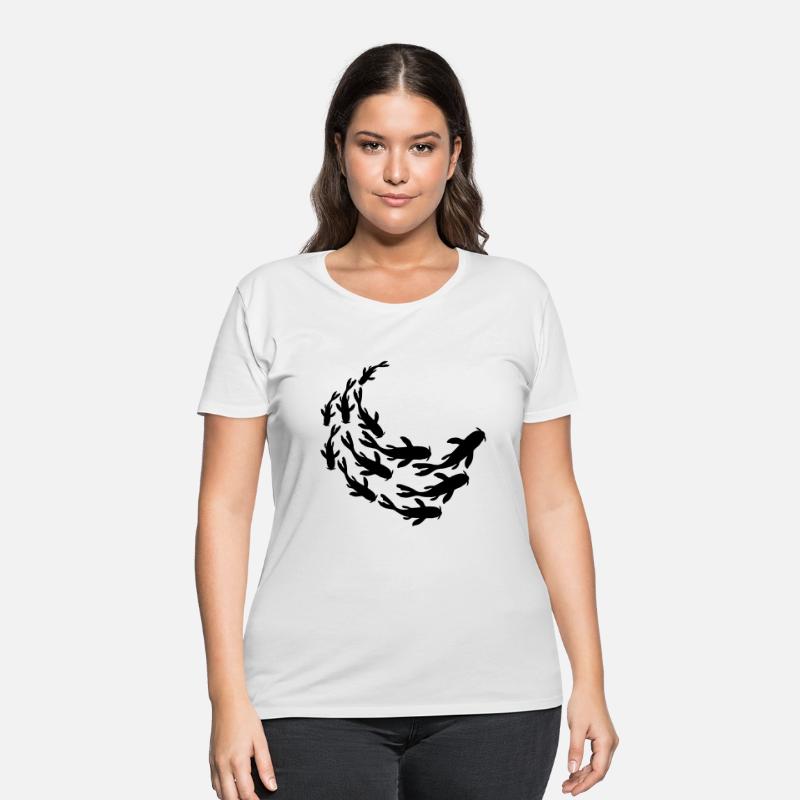 school silhouette koi fish