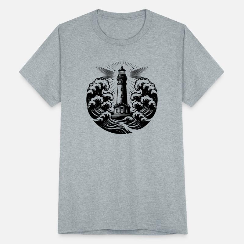 Shining Coastal Lighthouse In Heavy Waves