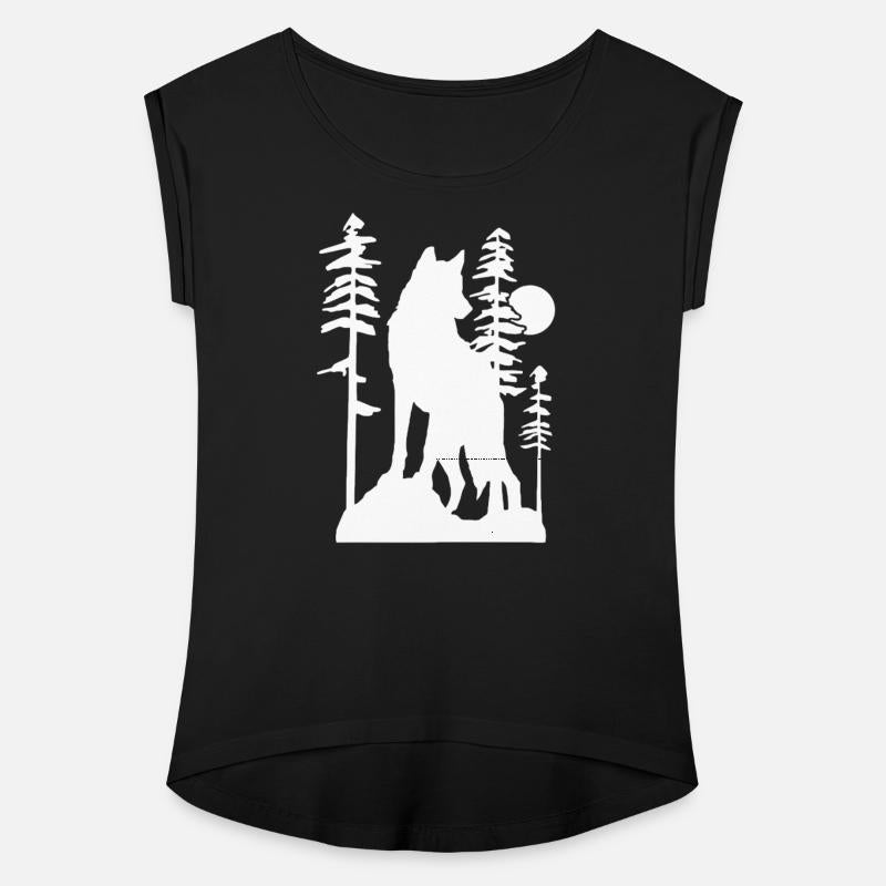 Silhouetted Wolf in Forest Scene