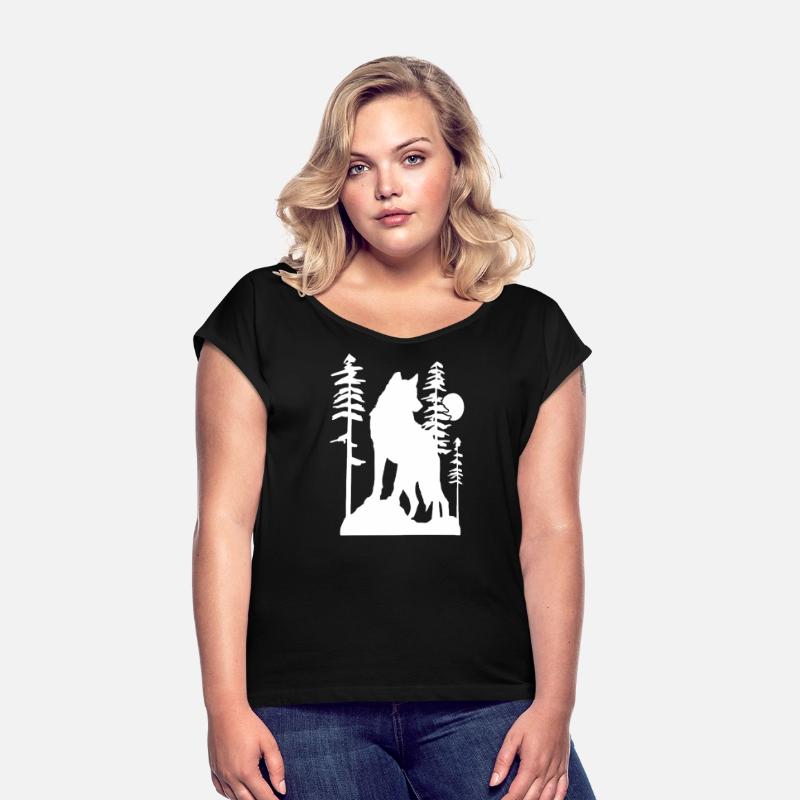 Silhouetted Wolf in Forest Scene