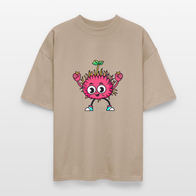 Silly Rambutan Cartoon Exotic Tropical Fruit