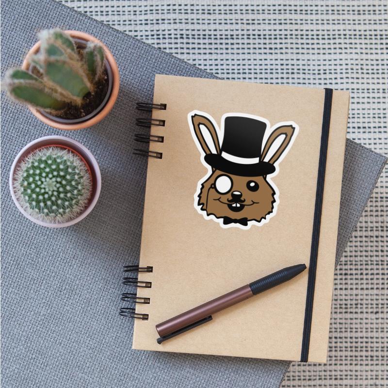 Sir Rabbit Monocle Glasses Beard Top Hat Mr. Rich