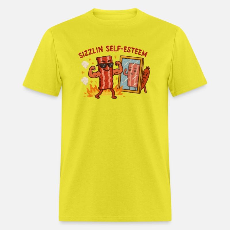 Sizzlin Self Esteem Funny Bacon Shirt for Confiden