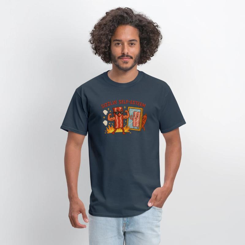Sizzlin Self Esteem Funny Bacon Shirt for Confiden