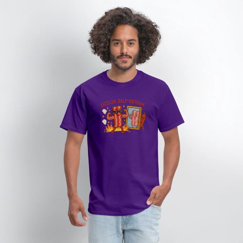 Sizzlin Self Esteem Funny Bacon Shirt for Confiden