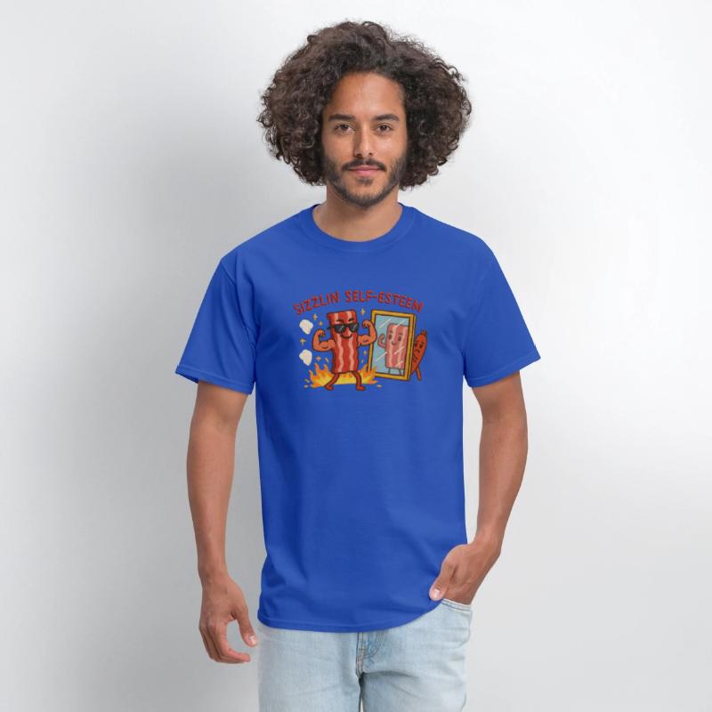 Sizzlin Self Esteem Funny Bacon Shirt for Confiden