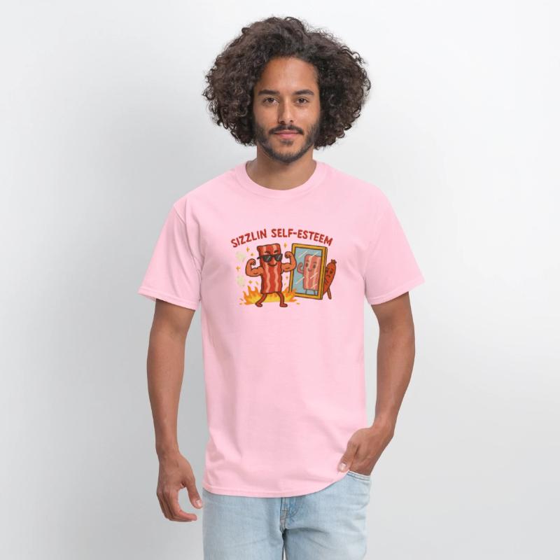 Sizzlin Self Esteem Funny Bacon Shirt for Confiden