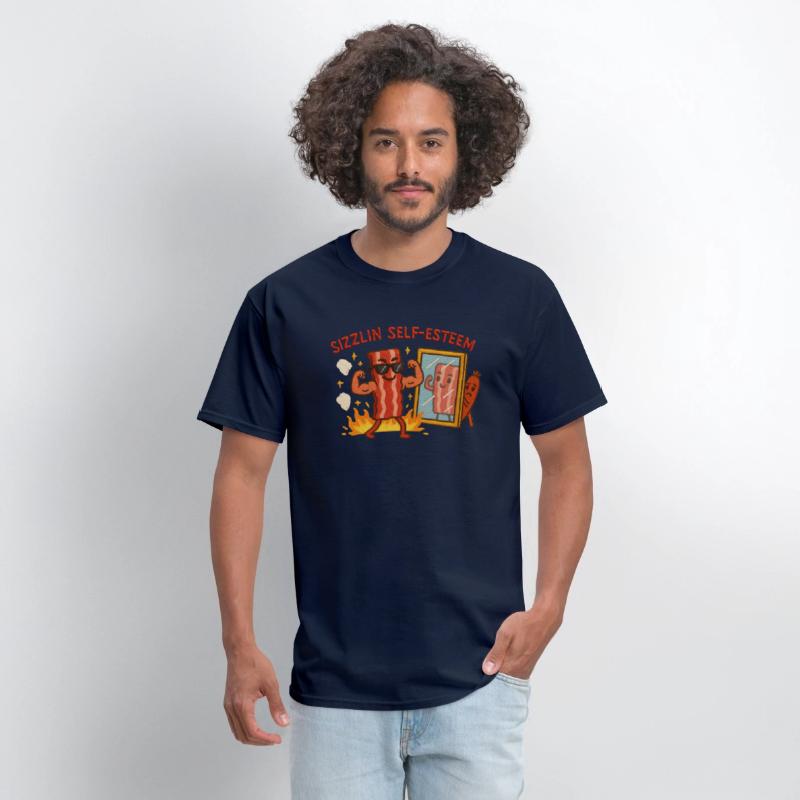 Sizzlin Self Esteem Funny Bacon Shirt for Confiden