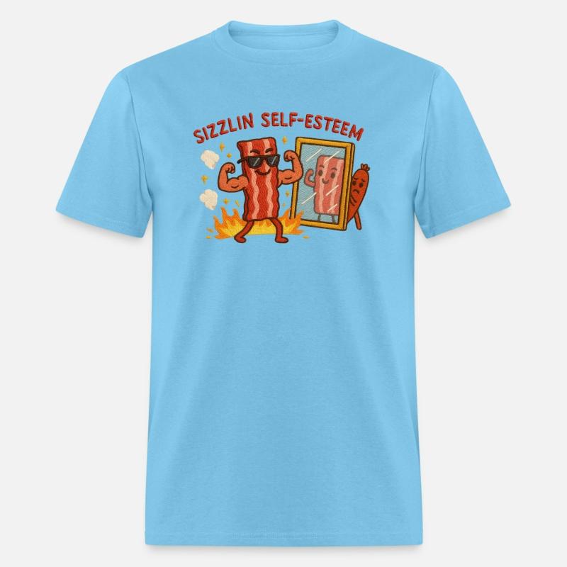 Sizzlin Self Esteem Funny Bacon Shirt for Confiden