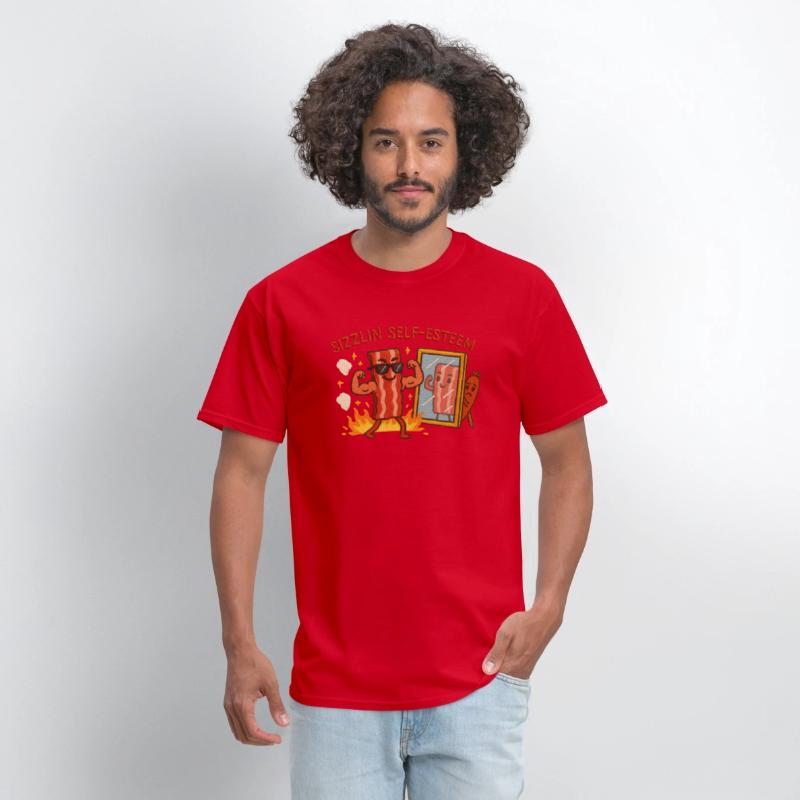 Sizzlin Self Esteem Funny Bacon Shirt for Confiden