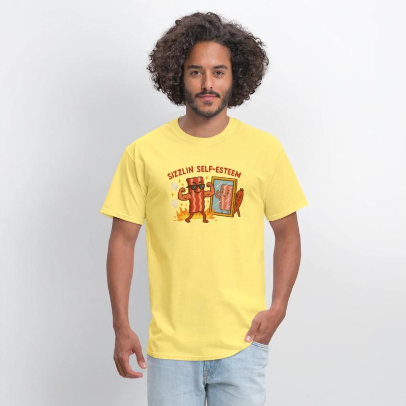 Sizzlin Self Esteem Funny Bacon Shirt for Confiden