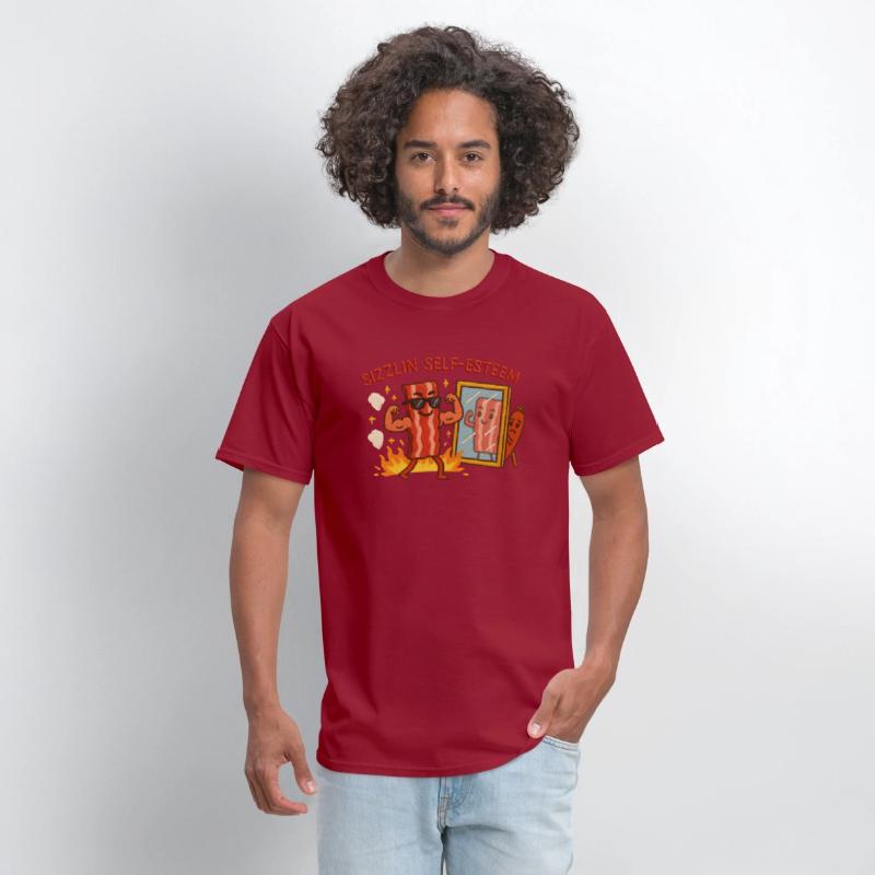 Sizzlin Self Esteem Funny Bacon Shirt for Confiden