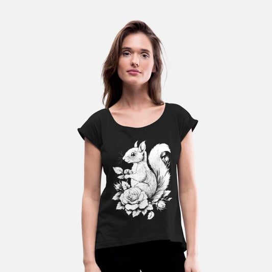 Squirrel Flowers Rose Aesthetics Chipmunk