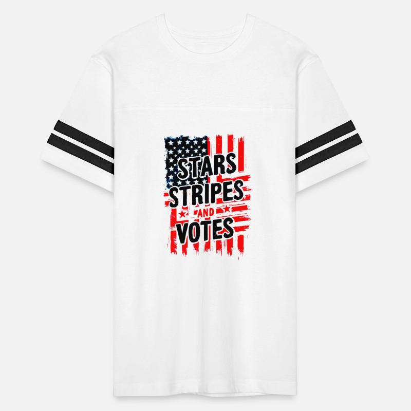 "Stars, Stripes, and Votes tee with american flag
