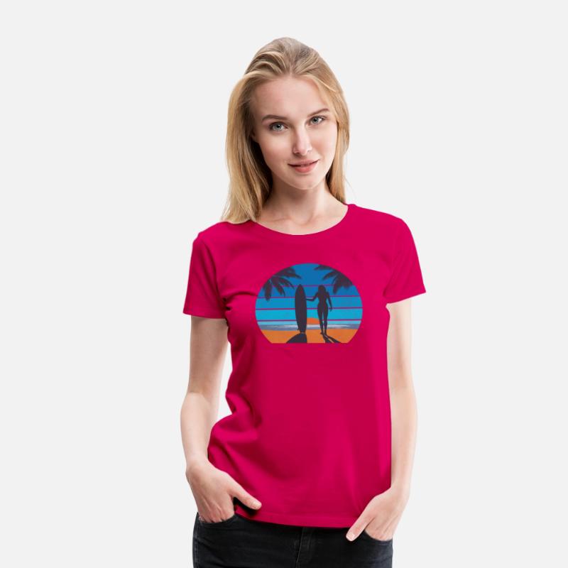 Surf Art For Women Girls Beach Surfer Hawaiian