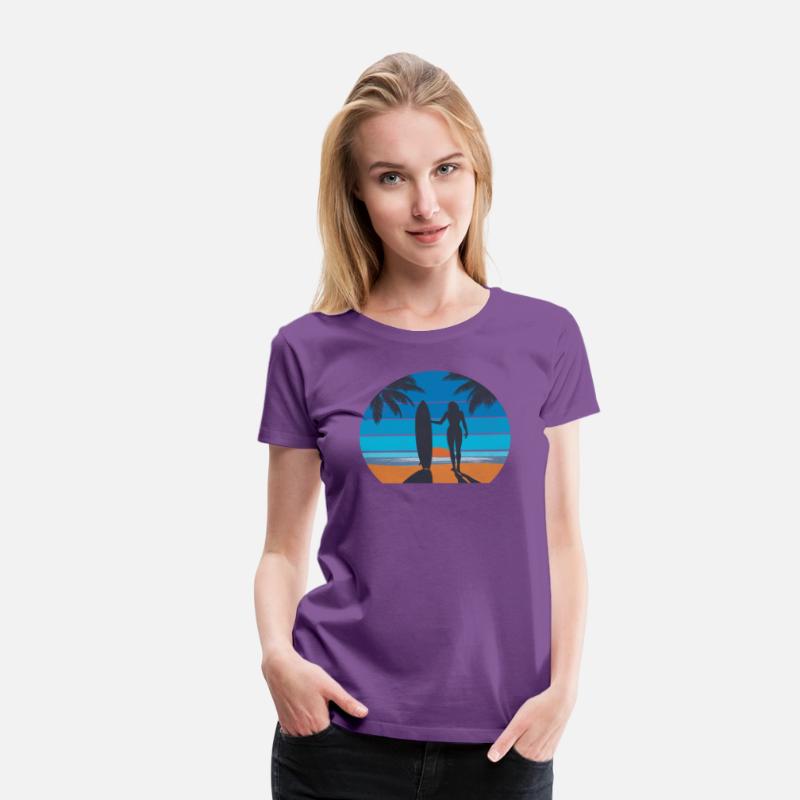 Surf Art For Women Girls Beach Surfer Hawaiian