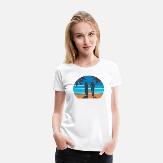 Surf Art For Women Girls Beach Surfer Hawaiian