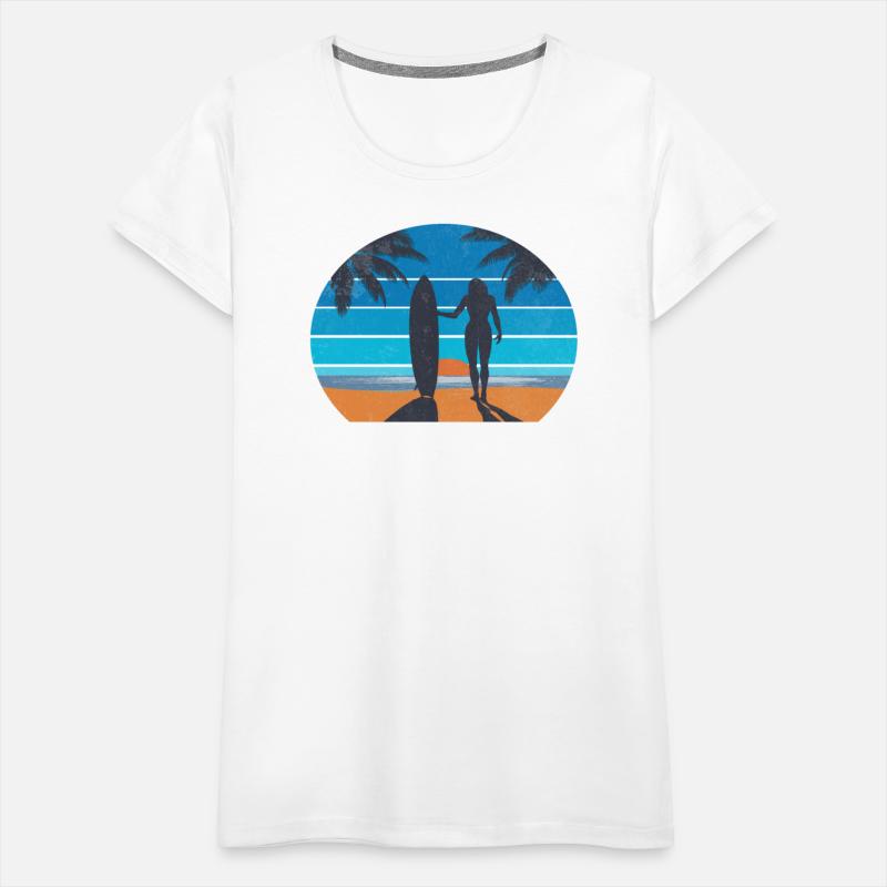 Surf Art For Women Girls Beach Surfer Hawaiian