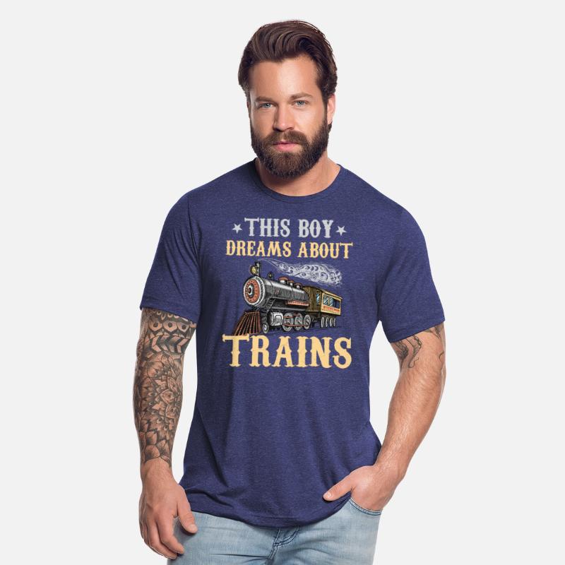 Train Saying Slogan - This Boy Dreams About Trains