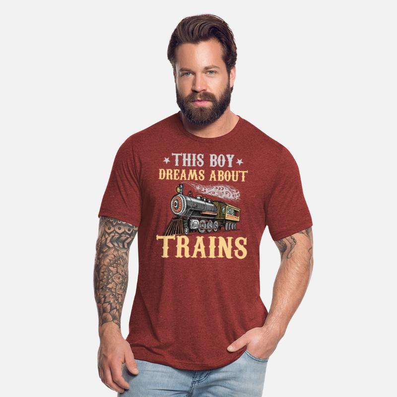 Train Saying Slogan - This Boy Dreams About Trains