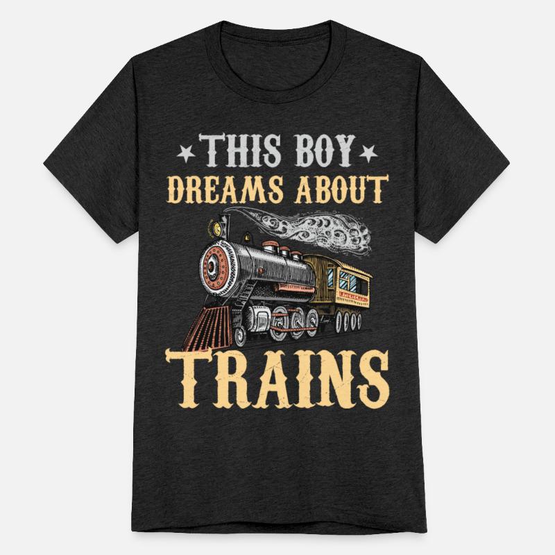 Train Saying Slogan - This Boy Dreams About Trains