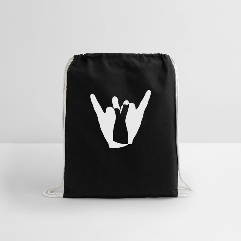 Two heavy metal hard rock horn finger hand gesture