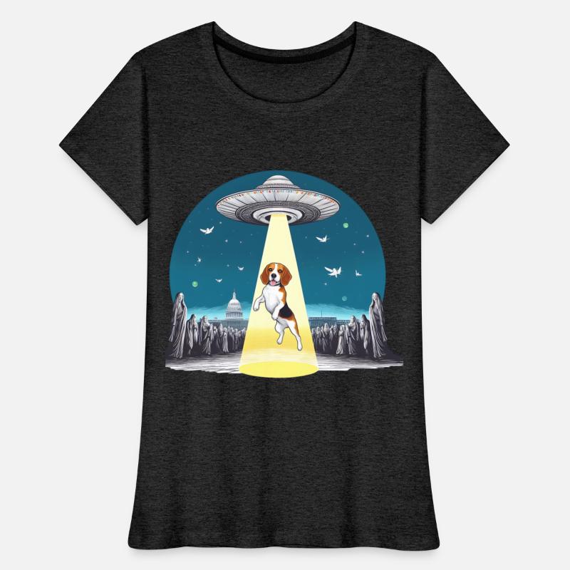 UFO Abduction - Beagle in a ray of light