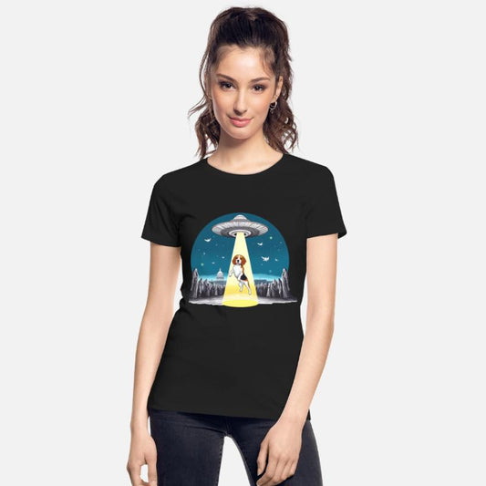 UFO Abduction - Beagle in a ray of light