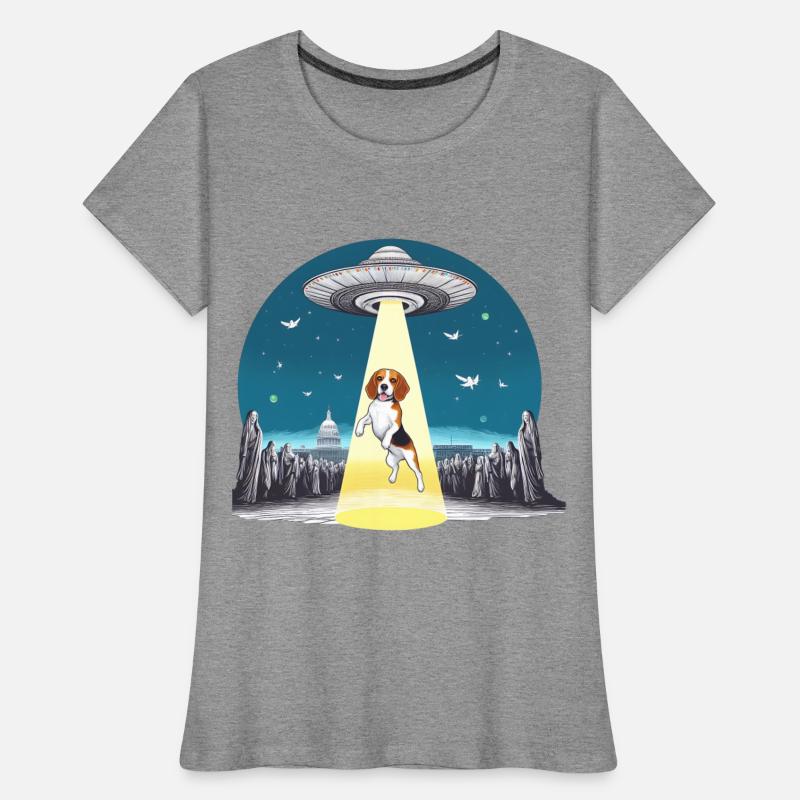 UFO Abduction - Beagle in a ray of light