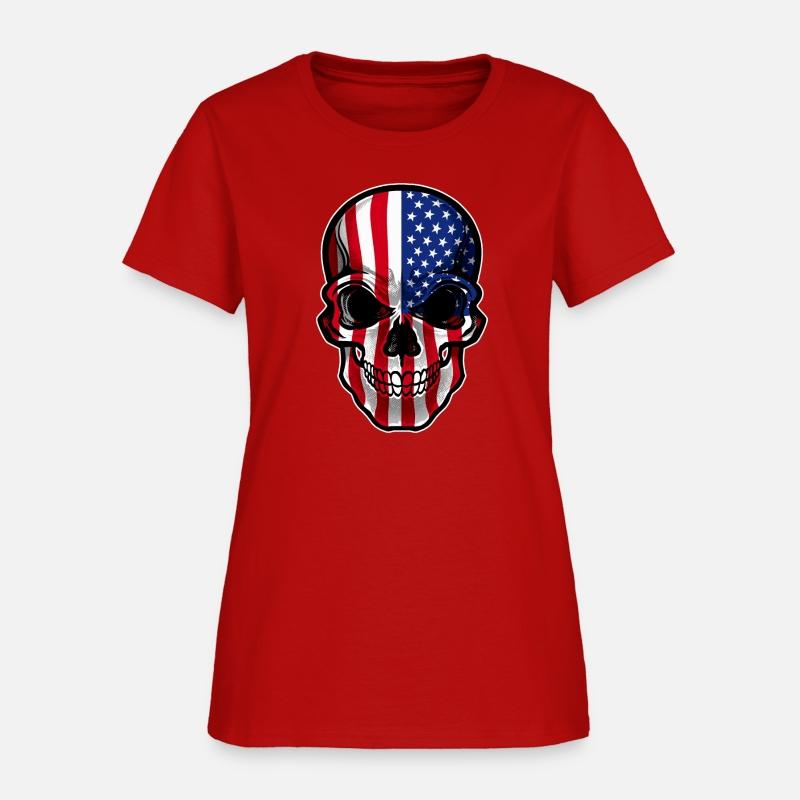 USA Flag Skull United States Patriotic Skeleton