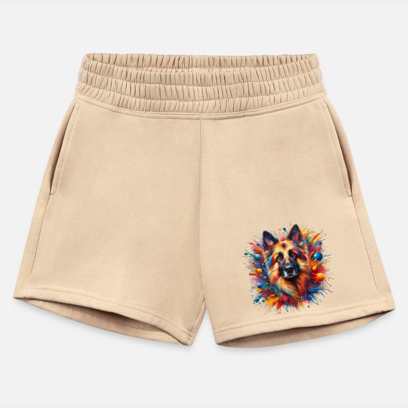 Vibrant German Shepherd in Color Splash Explosion