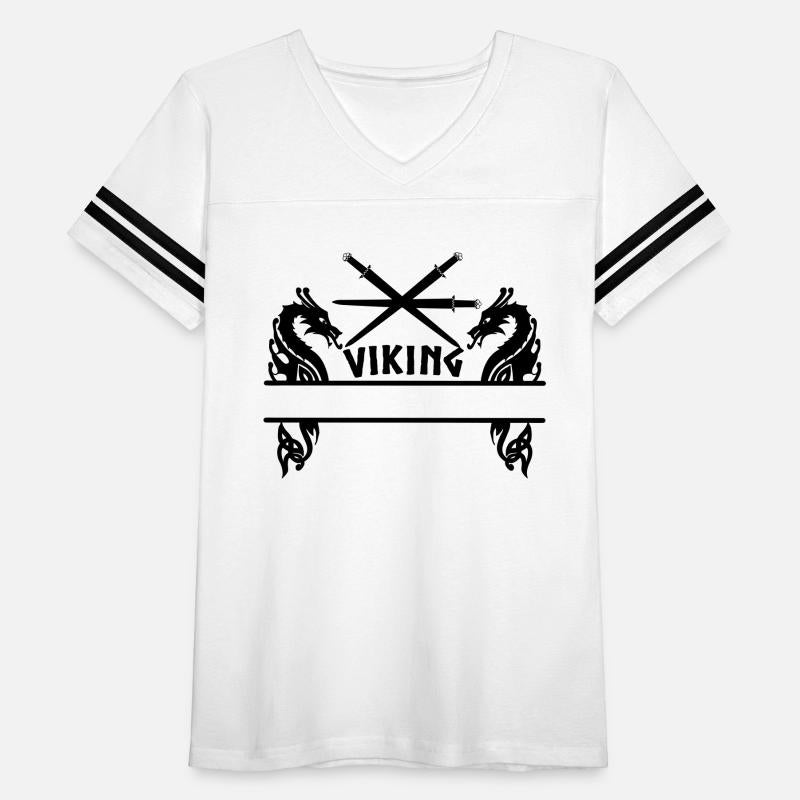 Viking three swords and two dragons, text 'VIKING'