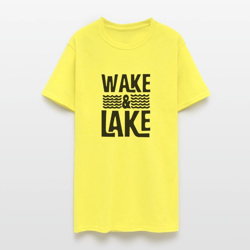 Wake And Lake Time Boating Design Captain T-shirt