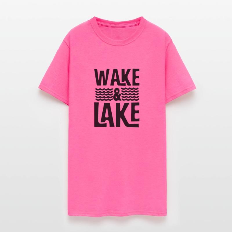 Wake And Lake Time Boating Design Captain T-shirt