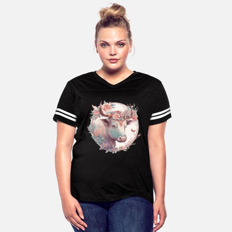 Watercolor Flower Ox Chinese Zodiac Animal Sign