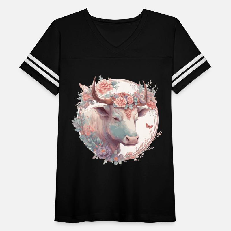 Watercolor Flower Ox Chinese Zodiac Animal Sign