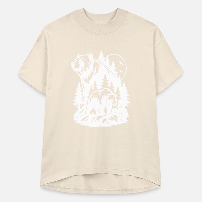 White Bears in Forest Silhouette