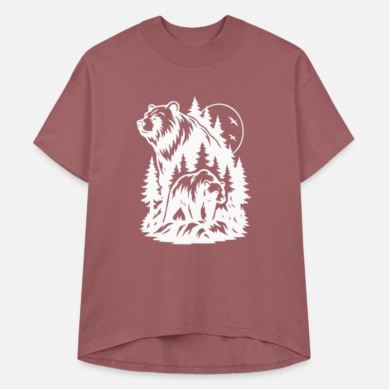 White Bears in Forest Silhouette