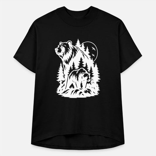 White Bears in Forest Silhouette